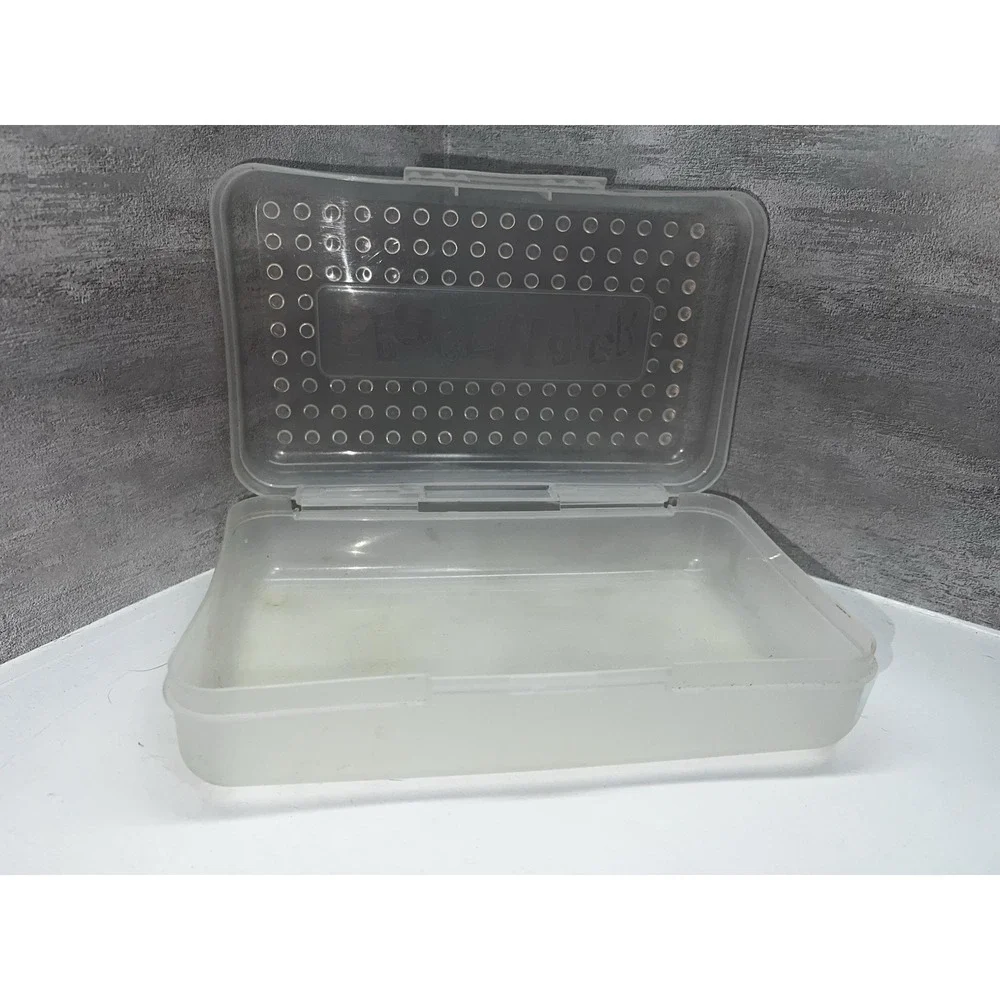 Vintage 90s Spacemaker Pencil Box Case Clear Made in the USA